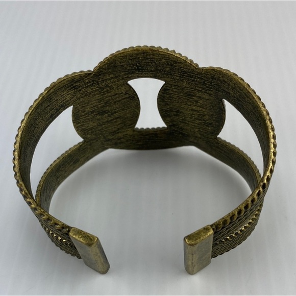 Brass Cuff Bracelet Braided Design - Picture 2 of 5